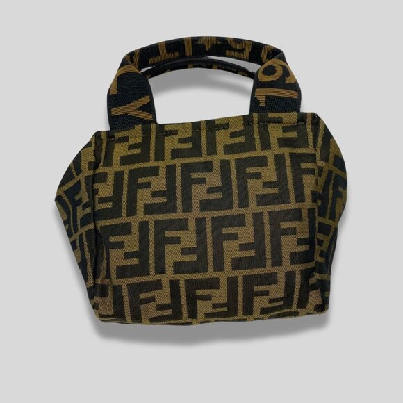 Fendi Handbags - FENDI Zucca Mini Baguette Tote Bag Rare